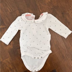 Baby Boden 0-3 months silver stars onesie